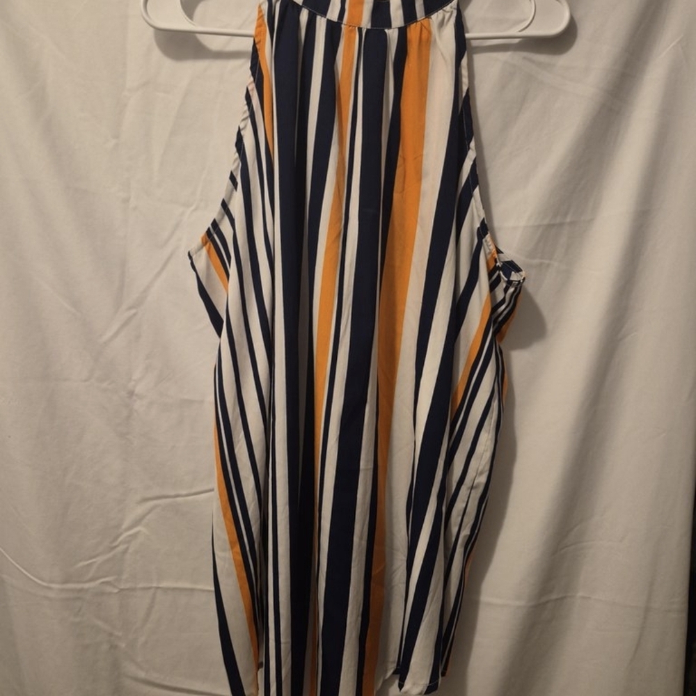 Striped Sleeveless Halter Top